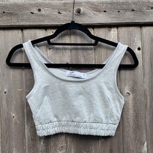 Roma Concepts by rosee Grey Banded Crop Tank S